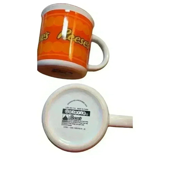 Lot of Two Reese’s Pieces Coffee mugs-Bright Orange - Picture 2 of 5